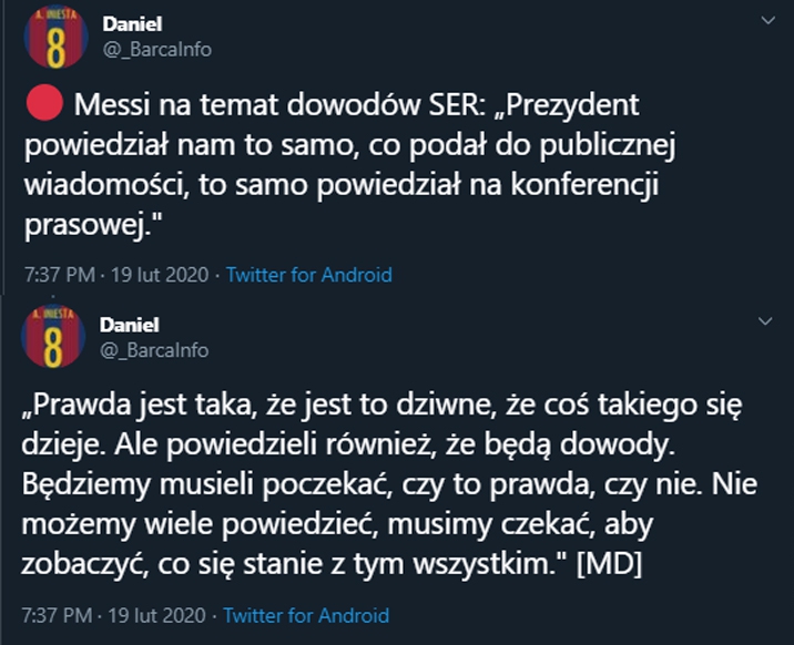 TAK Messi skomentował doniesienia SER!